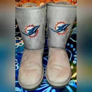 NFL Miami Dolphins Ugg Like Boots. WORN ONCE SIZE 8.